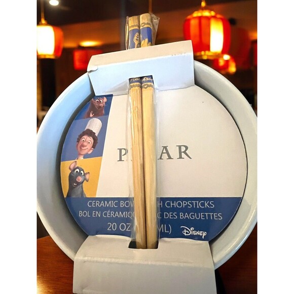 Disney Pixar Ratatouille Remy Icons Ceramic Ramen Noodle Rice Bowl Chopsticks - Picture 6 of 7